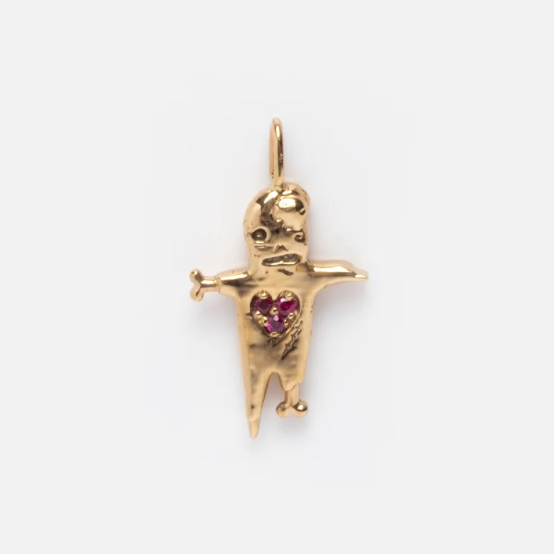 elegant pearl bridal set Ghoul with a Heart of Gold Charm