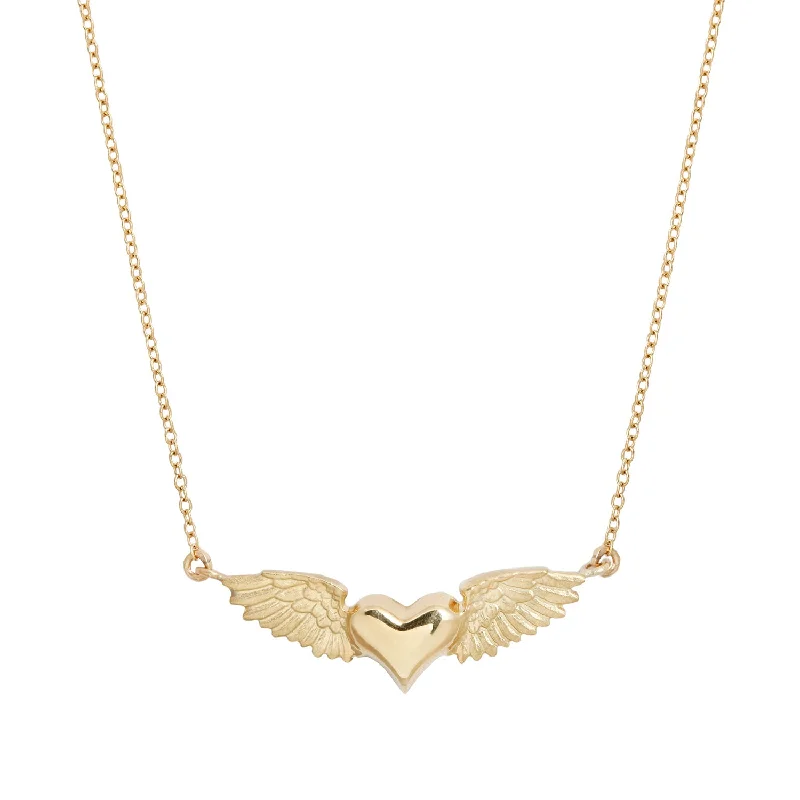 dainty beaded stretch bracelet Gold Flying Heart Necklace