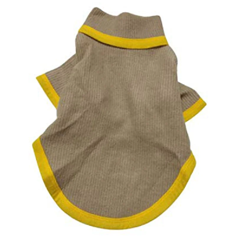 HM T-shirt Brown with Yellow Trim