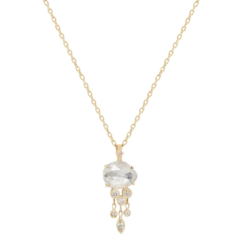 dainty birthstone ring for women Icy White Diamond Jellyfish Necklace