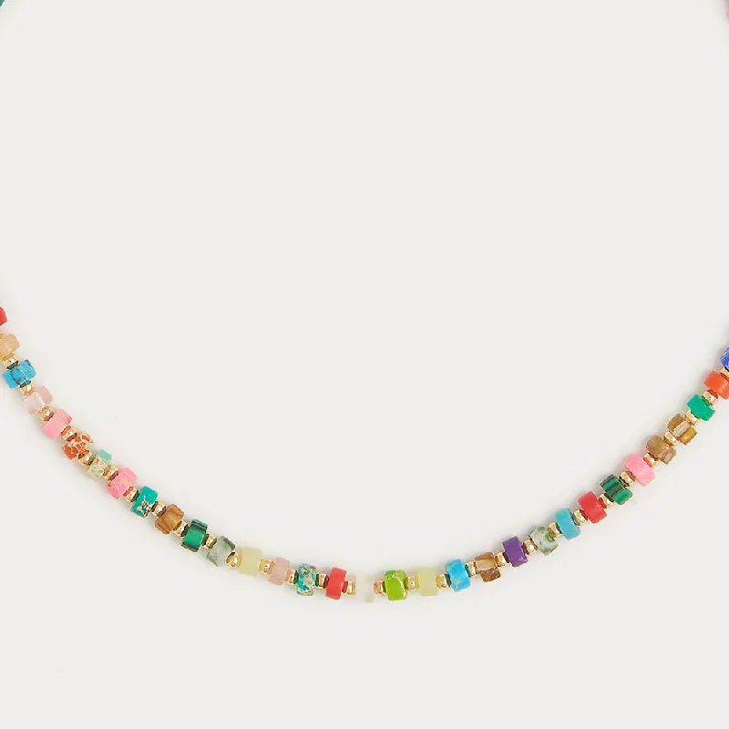modern geometric gold ring Janet Beaded Necklace