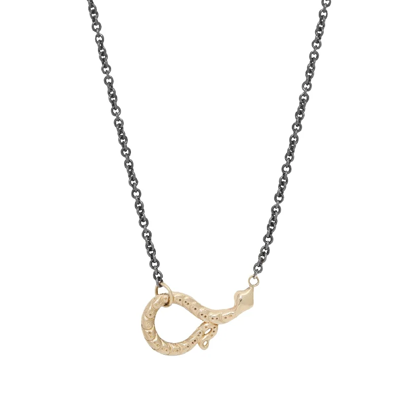 chunky gold chain necklace Lucky Snake Necklace Silver & Gold