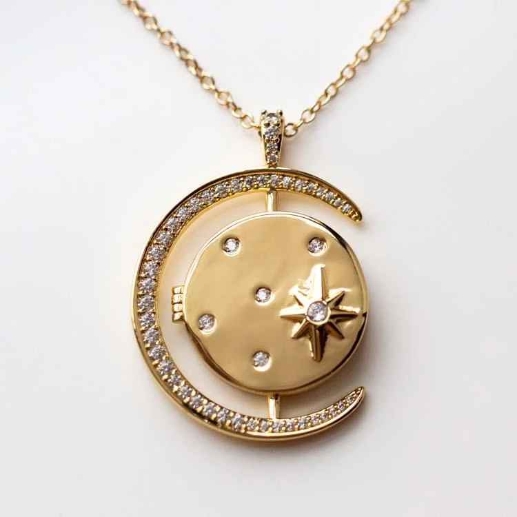 Celtic knot wedding band Luna Locket Necklace