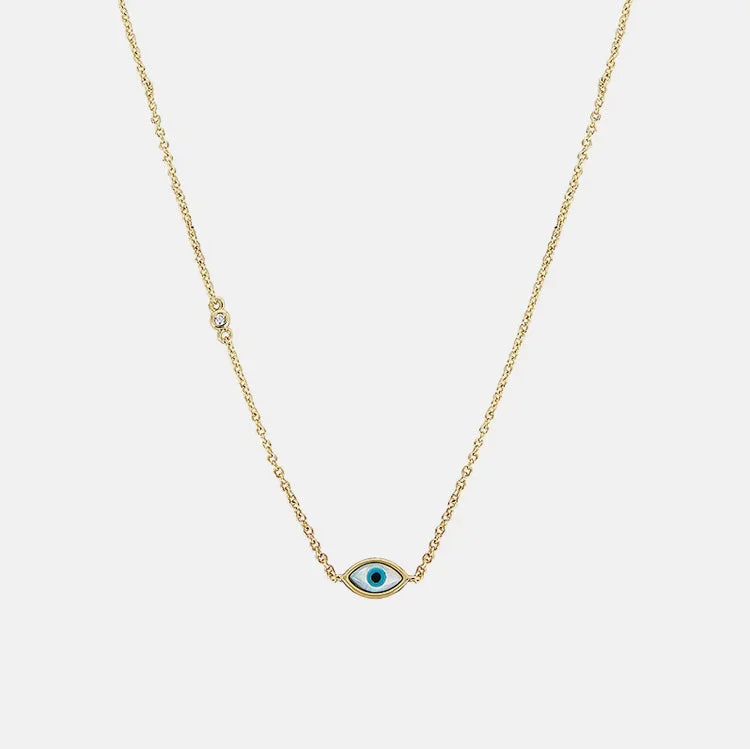 handmade braided leather necklace Madison Evil Eye Necklace