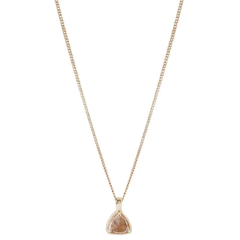 handcrafted silver cross pendant Gold Morganite Trillion Necklace