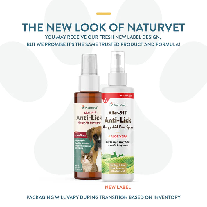 NaturVet Aller-911 Anti-Lick Allergy Aid Paw Spray 8oz