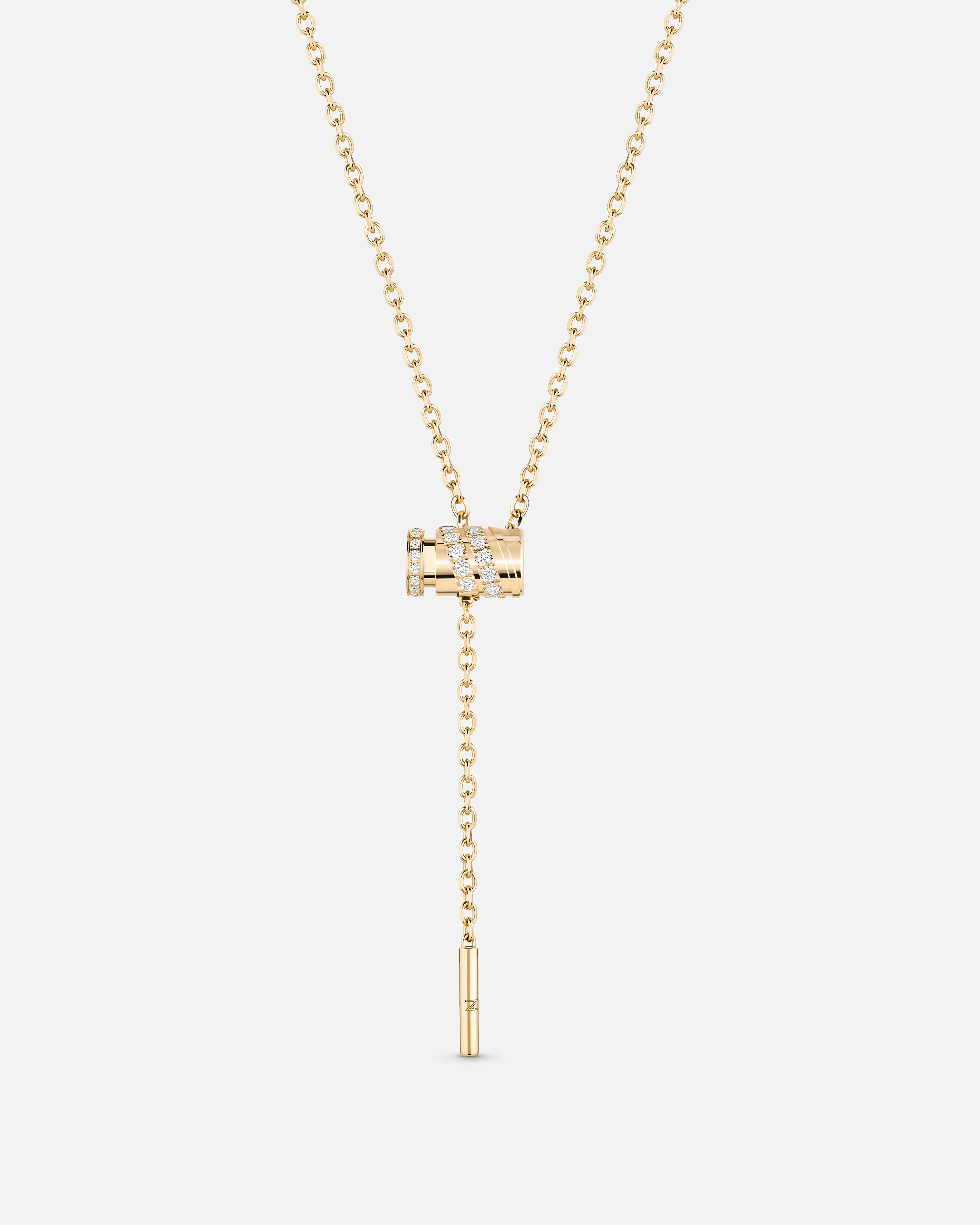 hand-stamped coordinates bracelet Paved Mini Latch Pendant in Yellow Gold