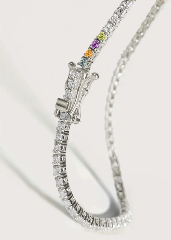 statement silver feather earrings Petite Diana Tennis Necklace Birthstones White Gold