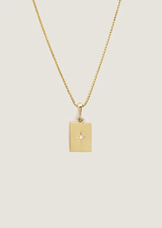 personalized couple’s bracelet engraved Petite North Star Diamond Necklace