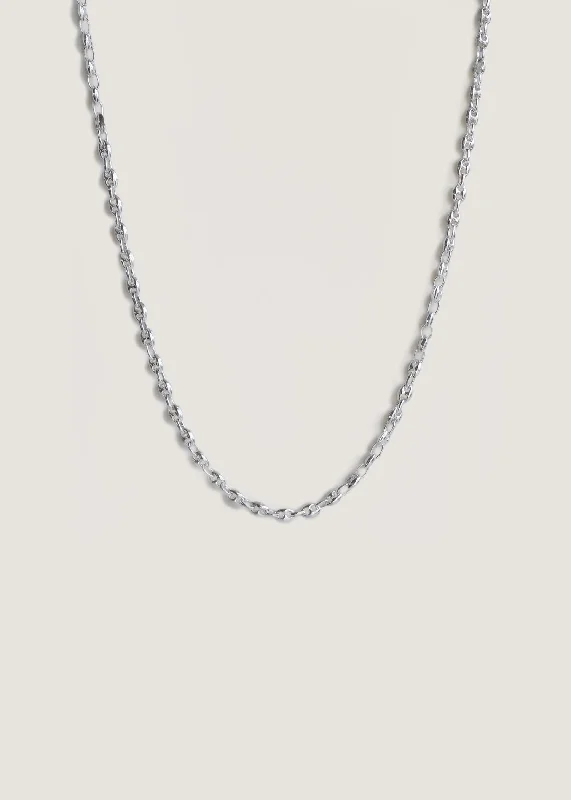 unique emerald green ring Petite Puffed Mariner Chain Necklace Silver