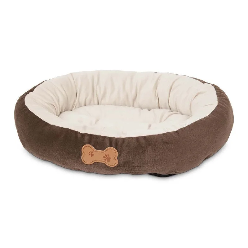 Petmate Chocolate Brown With Bone 20x16 Oval Dog Bed