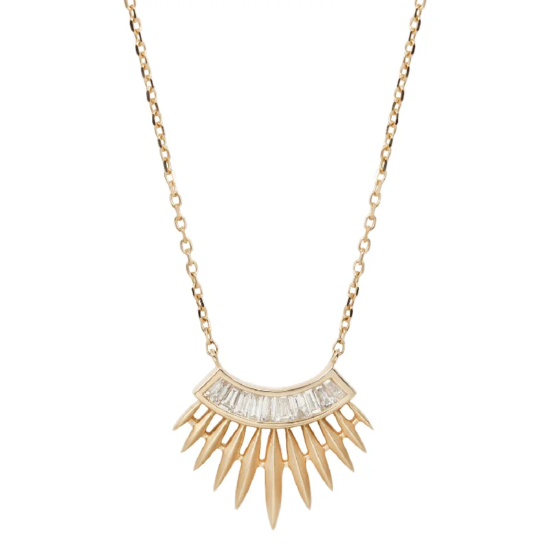 black pearl earrings classic Rising Sun Diamond Necklace