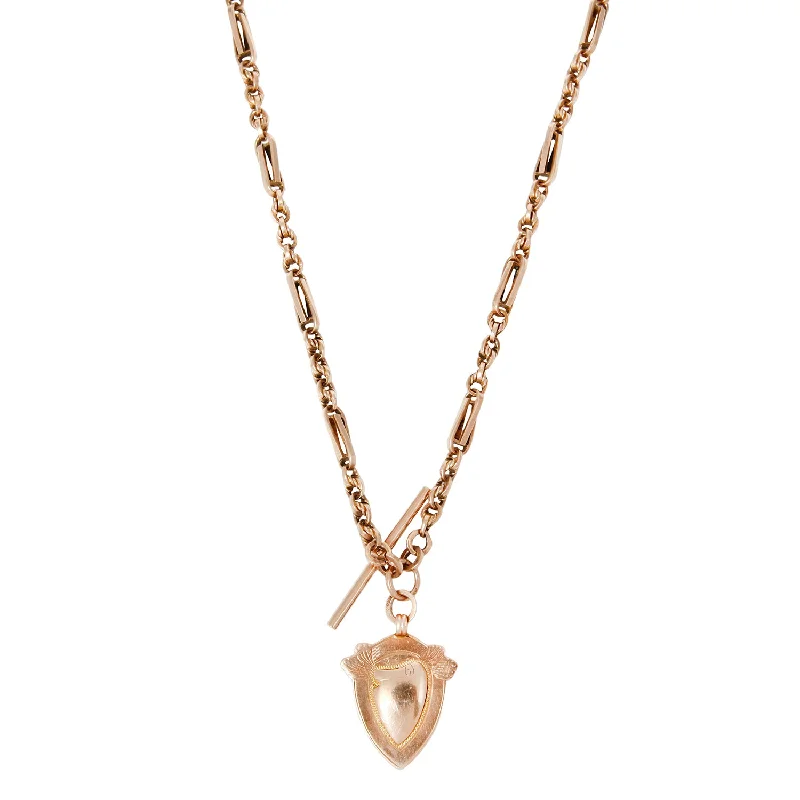 vintage-inspired pearl brooch Shield Albert Chain