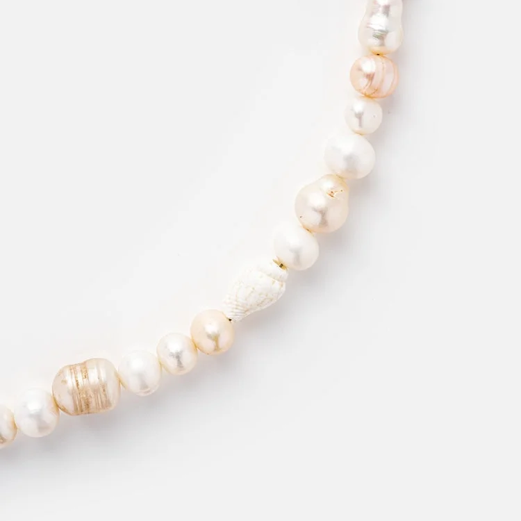 men’s engraved cuff bracelet Shoreline Pearl Necklace