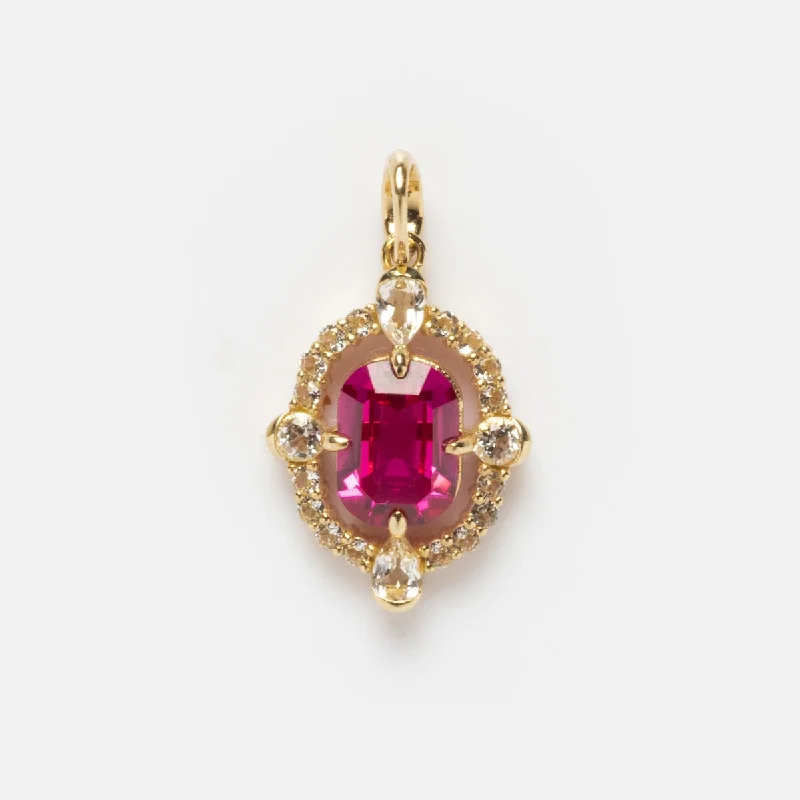 vintage flower brooch pin Solid Gold 2024 July Capsule Vintage Inspired Ruby Charm