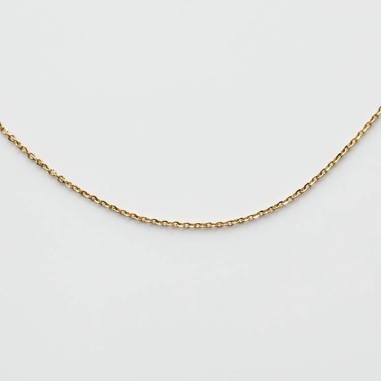 unique square diamond ring Solid Gold Simple Glimmer Gold Chain