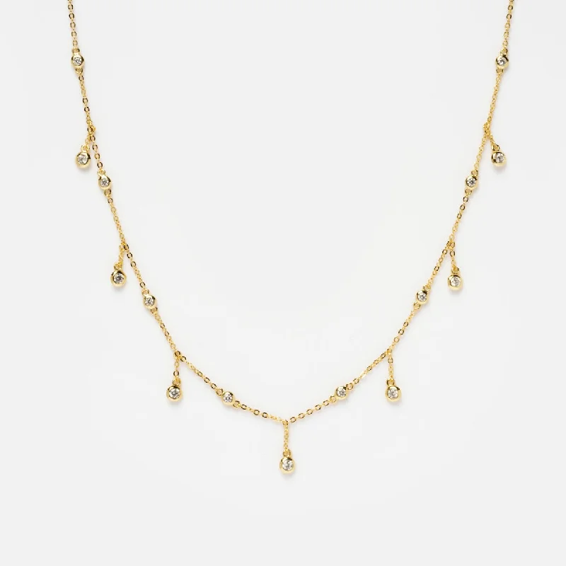 dainty cherry blossom ring Solitaire Drop Necklace