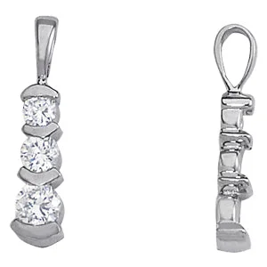 silver Celtic knot necklace Three Stone Diamond Pendant