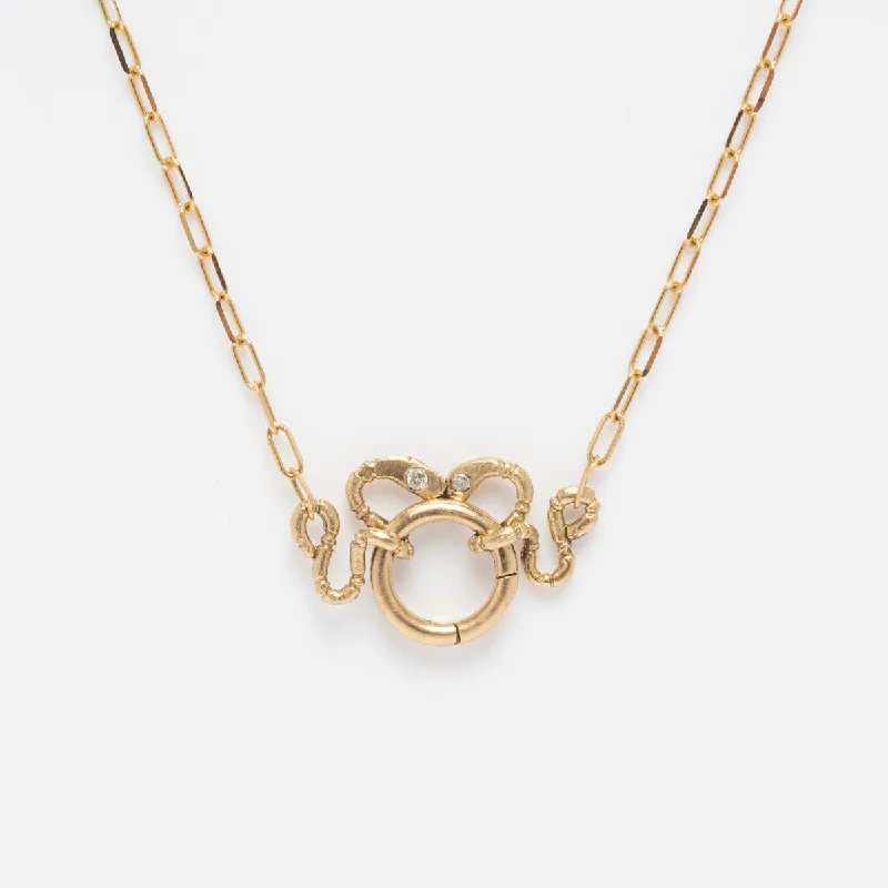custom gold name necklace Twin Snakes Charm Holder Necklace