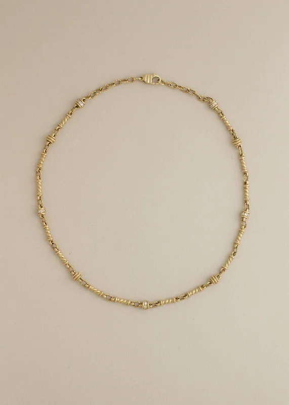 bezel set engagement ring modern Vintage Diamond Chain Necklace