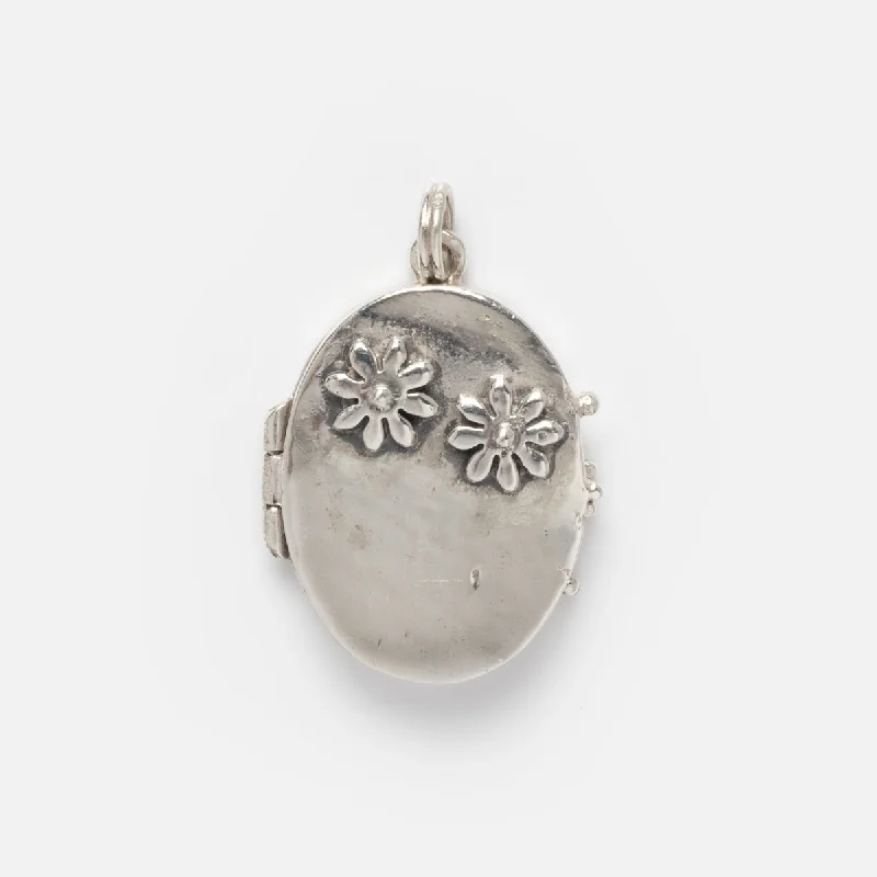 personalized family tree necklace Vintage Silver Flower Locket