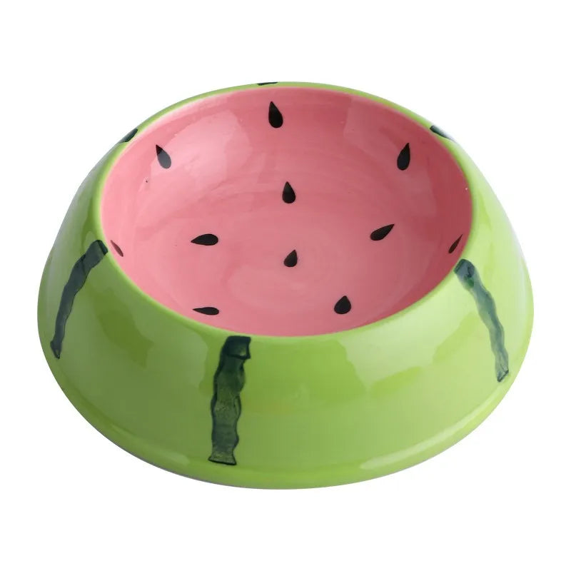 Colorful Watermelon Cat Bowl