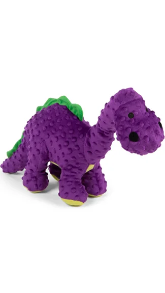 goDog Dog Toy: Dino Brontosaurus (Purple)