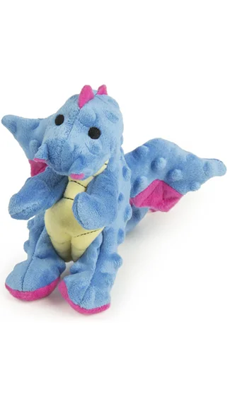 goDog Dog Toy: Dragon (Blue)