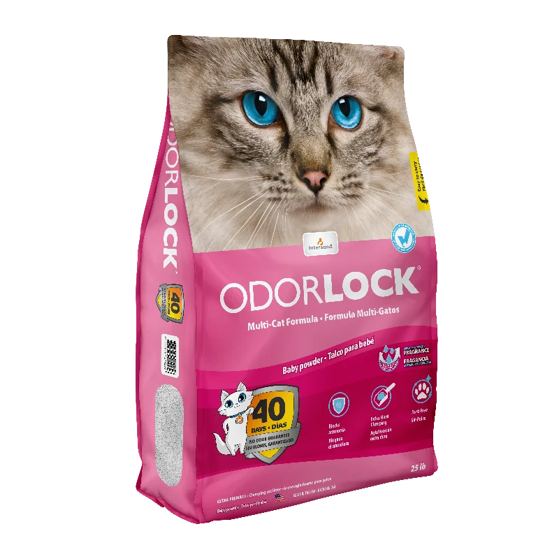 Intersand OdorLock Ultra Premium Baby Powder Scented Multi-Cat Litter Formula