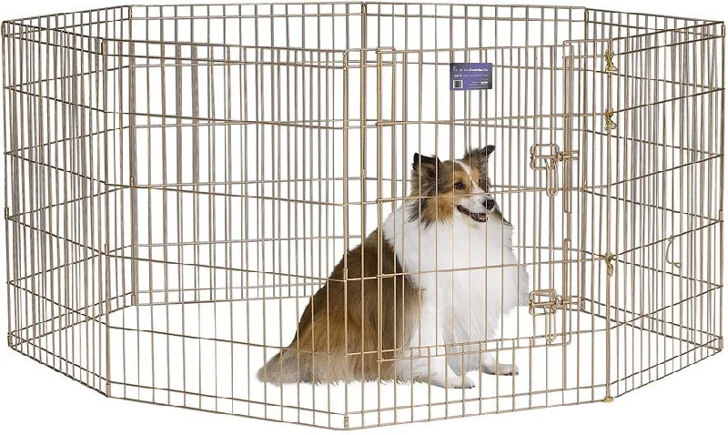 MidWest Gold Zinc Exercise Pen with Step-Thru Door