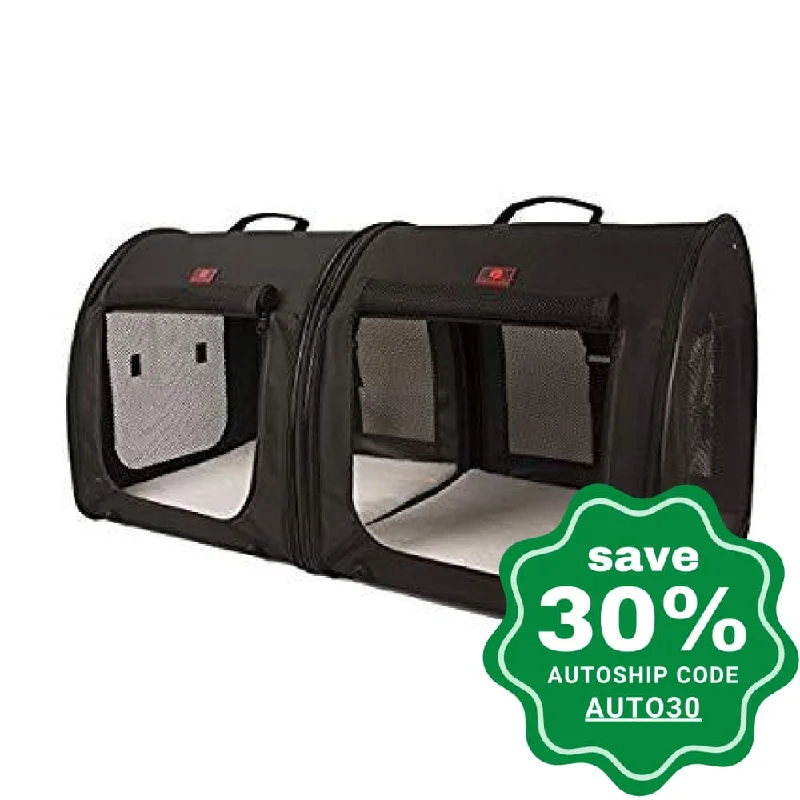 One for Pets - Folding Fabric Kennel - Black - Double