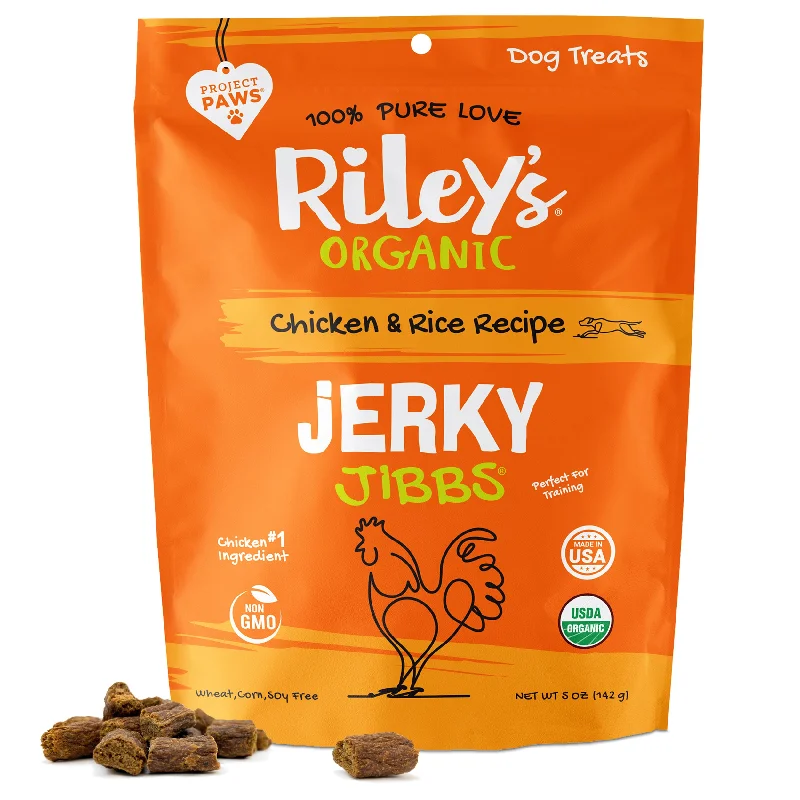 Organic Chicken & Rice Jerky Jibbs (5oz)