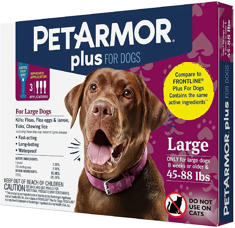 PetArmor Plus Flea & Tick Spot Treatment for Dogs, 45-88 lbs