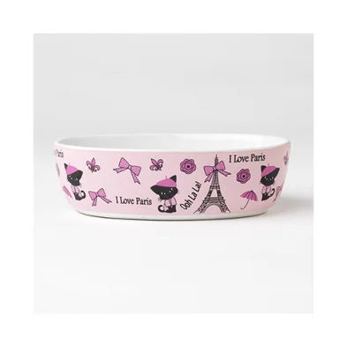 PetRageous® I Love Paris Cat Dish 7"