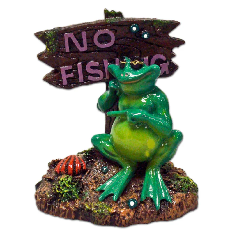 Potbelly Frog Aquarium Statue Brown, Green, 1ea/3.5 in