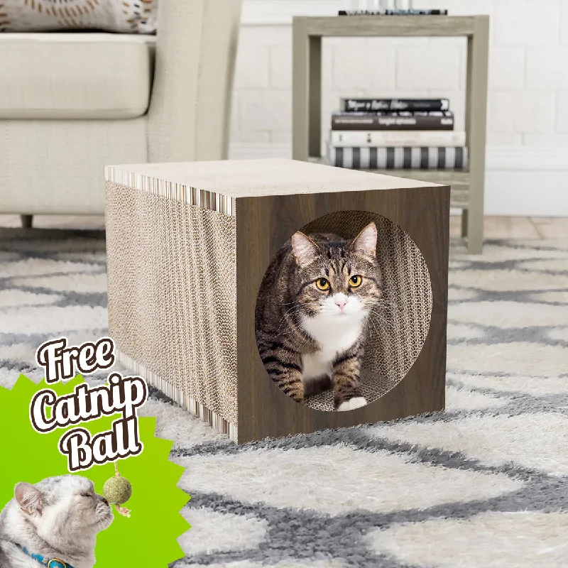 Premium Tunnel Scratcher with Free Silvervine Catnip Ball, Royal Walnut (pre-order ships 12/30)