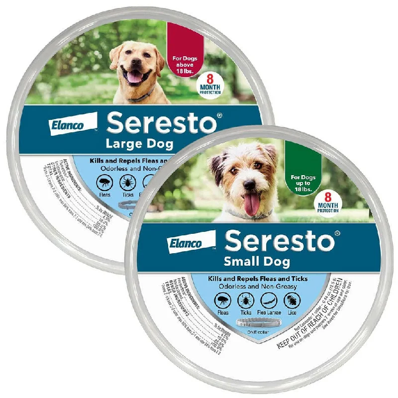 Seresto Flea & Tick Collar for Dogs, over 18 lbs + Flea & Tick Collar for Dogs, up to 18 lbs