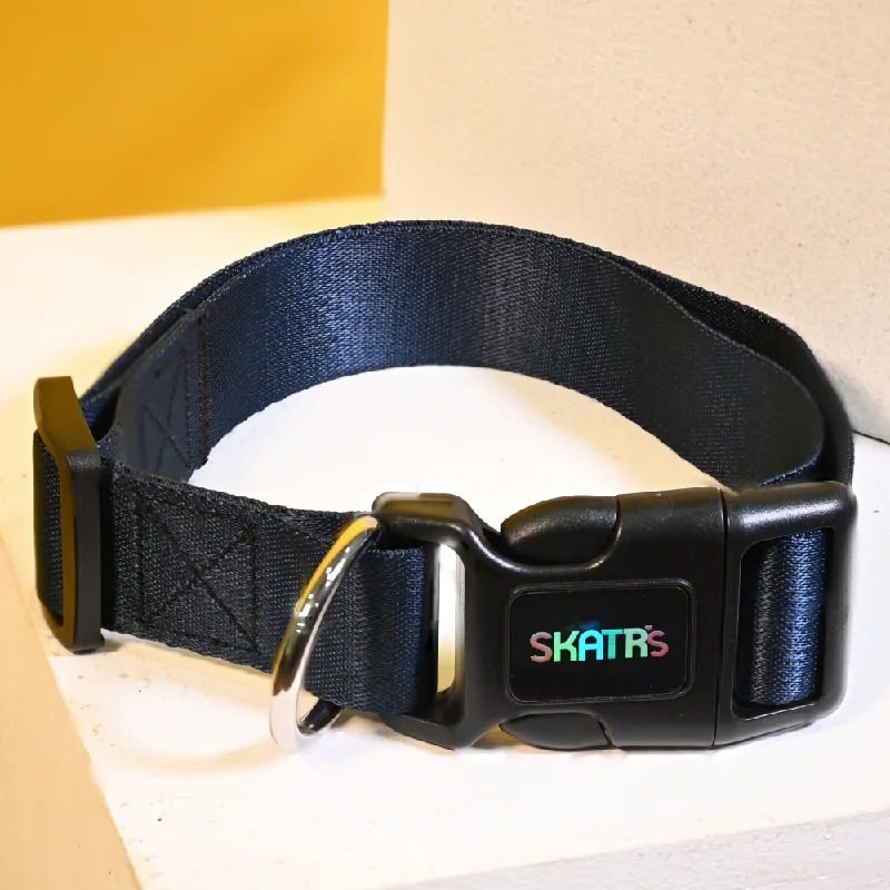 Skatrs Premium Adjustable Collar for Dogs (Dark Blue)