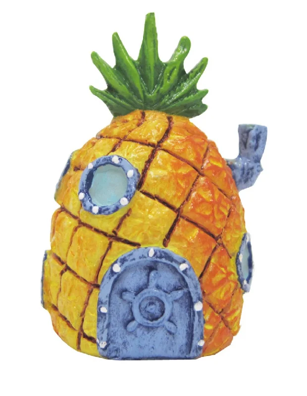 SpongeBob Pineapple Home Aquarium Ornament Orange, Grey, Green, 1ea/2 in, Mini