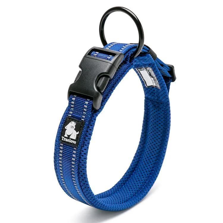 Truelove Dog Puppy Collars Airmesh Reflective Royal Blue 8 Sizes