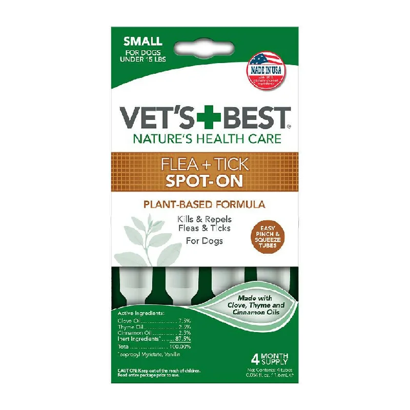 Vet's Best Flea & Tick Drops for Small Dogs under 15lbs  (4 count)