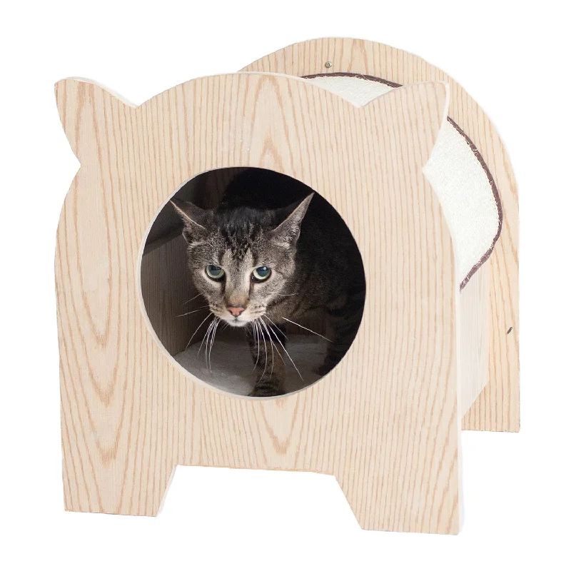 Wooden Cat Hideaway & Sisal Scratcher from Armarkat