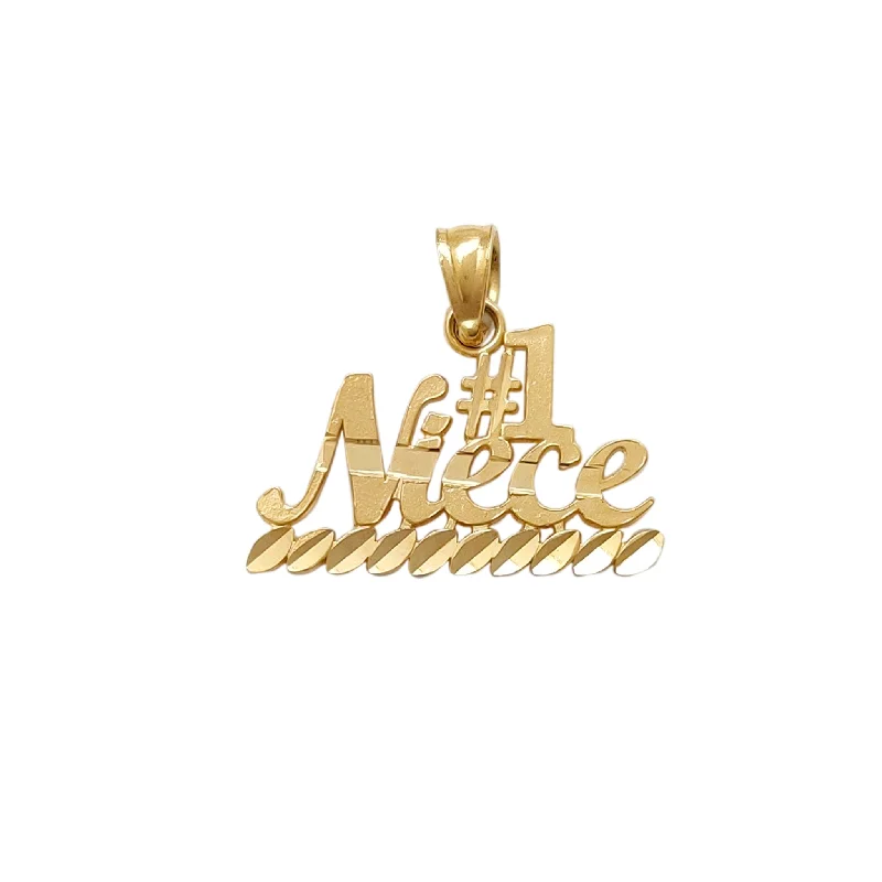 boho pearl charm bracelet "#1 Niece" Pendant (14K)