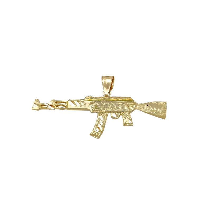 custom engraved wedding band AK-47 Rifle Pendant (10K)