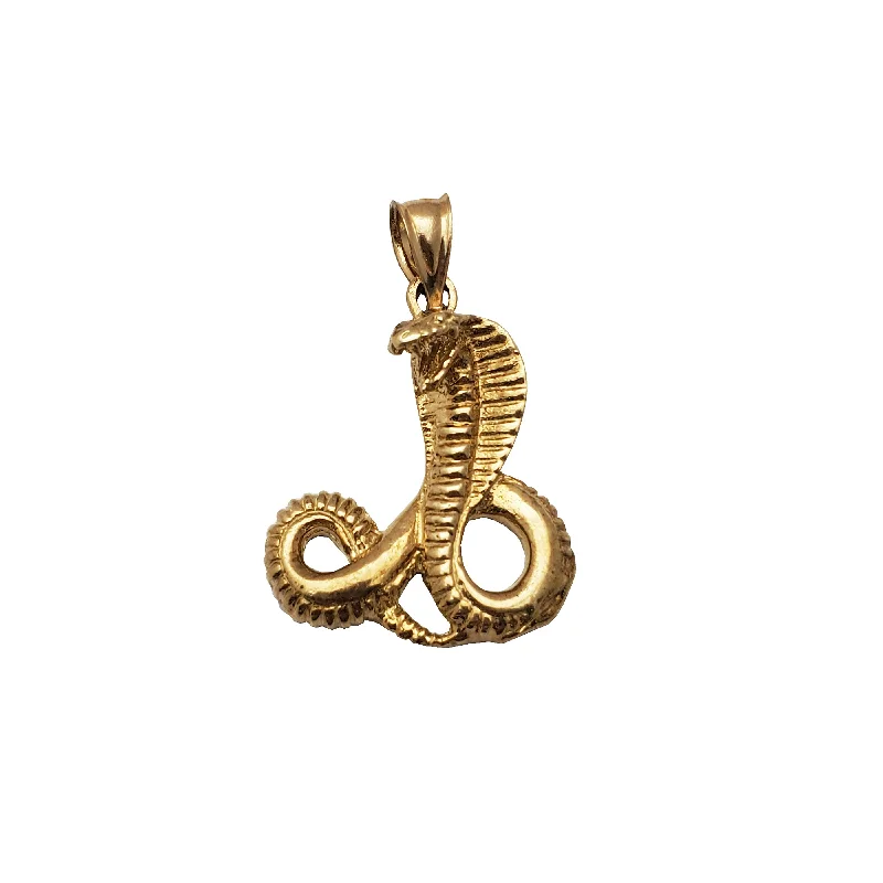 minimalist gold bracelet thin Cobra Snake Pendant (10K)