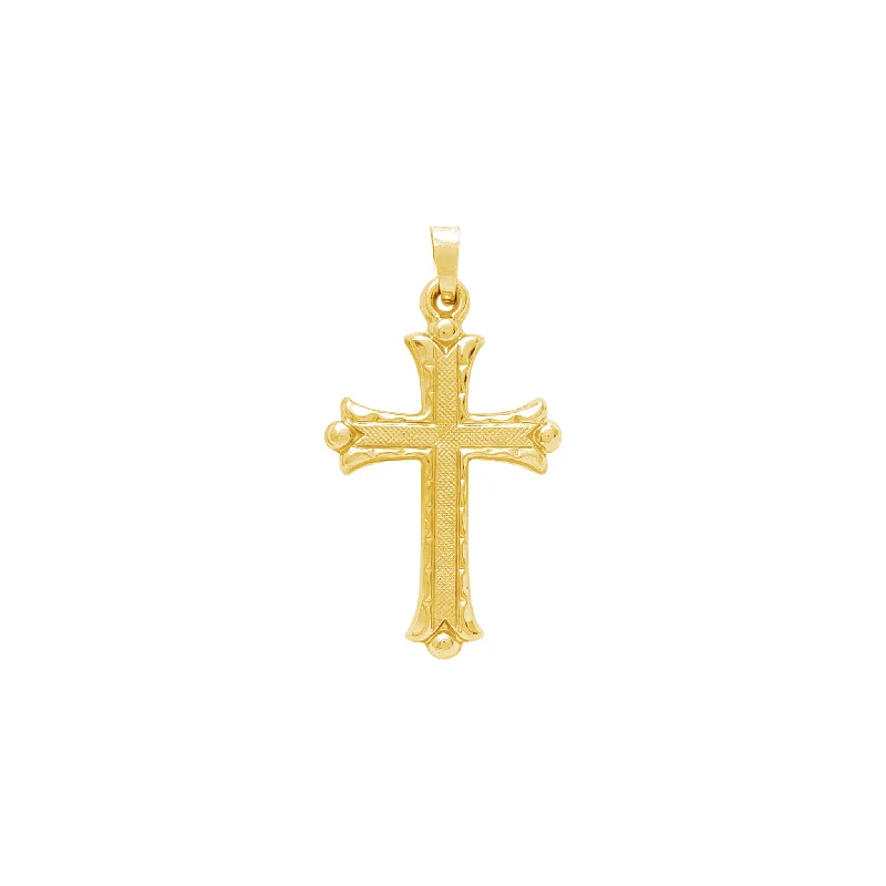 minimalist infinity ring Fanfare Cross Pendant (14K)