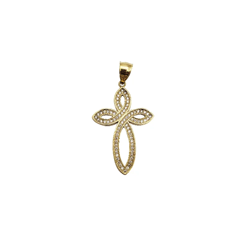 silver wedding band with engraving Cross Pendant (14K)