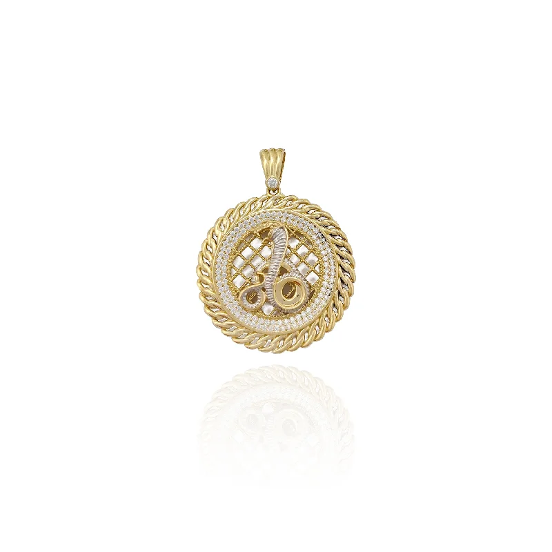 personalized ring with name Cuban Frame Cobra CZ Pendant (10K)