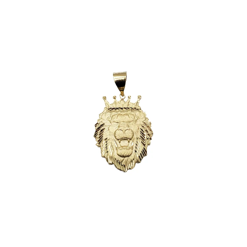 vintage pearl engagement ring Diamond Cut Lion Head Pendant (14K)