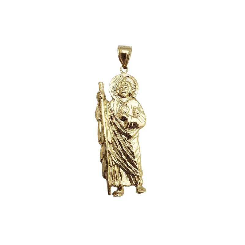 unique emerald green ring Diamond-Cut Saint Jude Pendant (14K)
